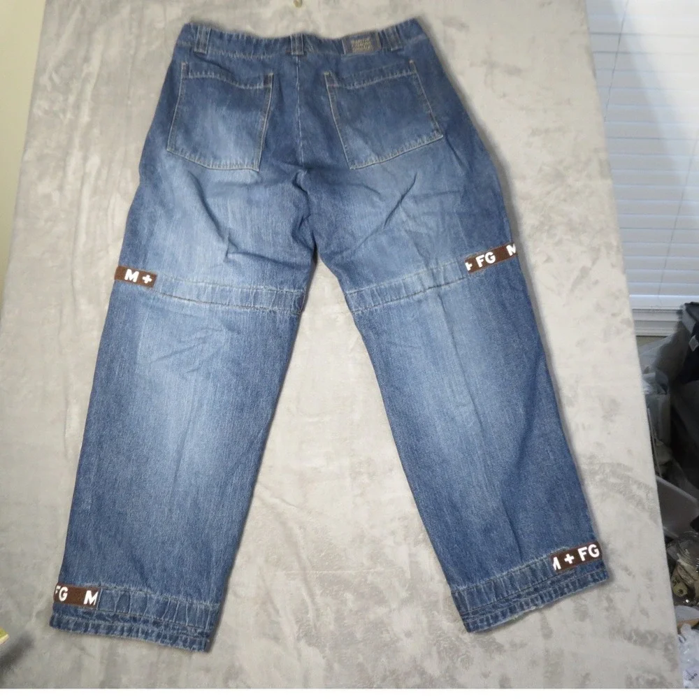 Vintage Marithe Francois Girbaud Jeans Mens 42M Blue Logo Tape Strap Streetwear